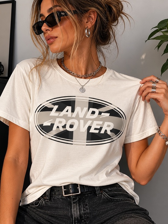 Land Rover Tops - Land Rover Union Jack Graphic Tee British Y2K White T-Shirt Women’s S